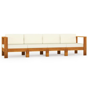 4-osobowa sofa ogrodowa z kremowymi poduszkami, dr