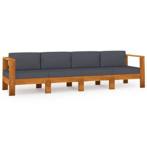 4-osobowa sofa ogrodowa z ciemnoszarymi poduszkami
