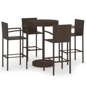 5-cz. zestaw mebli barowych do ogrodu, rattan PE,