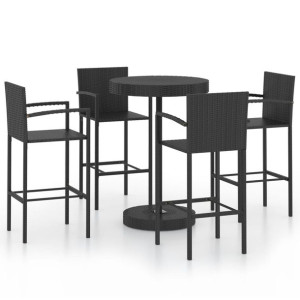 5-cz. zestaw mebli barowych do ogrodu, rattan PE,