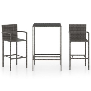 3-cz. zestaw mebli barowych do ogrodu, rattan PE,