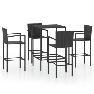 5-cz. zestaw mebli barowych do ogrodu, rattan PE,