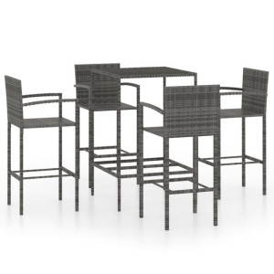 5-cz. zestaw mebli barowych do ogrodu, rattan PE,