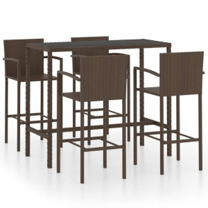 5-cz. zestaw mebli barowych do ogrodu, rattan PE,