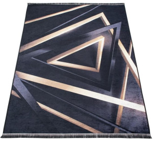 Dywan Blackgold 03 antypoślizgowy czarny / złoty 80x150 cm
