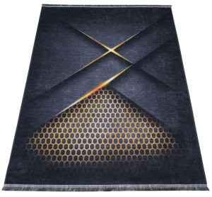 Dywan Blackgold 05 antypoślizgowy czarny / złoty 80x150 cm
