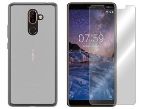 Nokia 7 Plus Etui Pokrowiec Obudowa Matt +szkło 9h