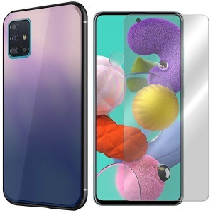 Etui Do Samsung Galaxy A51 Glass Aurora + Szkło 9h