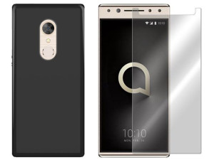 Alcatel 5 Etui Pokrowiec Obudowa Matt + Szkło 9h
