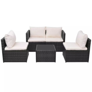 5-cz. zestaw mebli do ogrodu, poduszki, rattan PE,