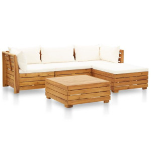 5-cz. zestaw mebli ogrodowych z poduszkami, akacjo