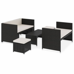 5-cz. zestaw mebli do ogrodu, poduszki, rattan PE,