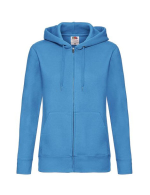 Bluza damska Premium z kapturem i zamkiem Lady-Fit S lazurowy