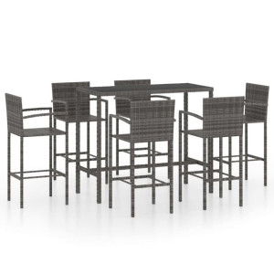 7-cz. zestaw mebli barowych do ogrodu, rattan PE,