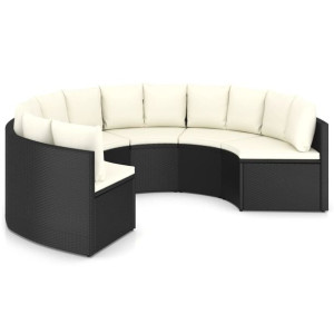 6-częściowa sofa ogrodowa z poduszkami, rattan PE,