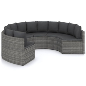 6-częściowa sofa do ogrodu, z poduszkami, poliratt