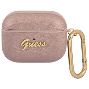 Etui Do Airpods Pro Guess Saffiano Script Metal