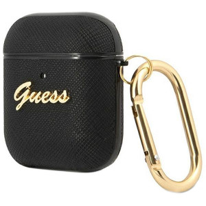 Etui Do Airpods Guess Saffiano Script Metal Case
