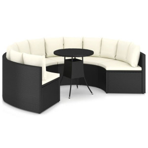 7-częściowa sofa ogrodowa z poduszkami, rattan PE,