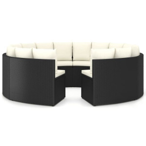 8-częściowa sofa ogrodowa z poduszkami, rattan PE,