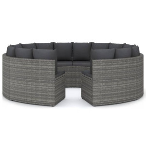 8-częściowa sofa do ogrodu, z poduszkami, poliratt