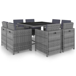 9-cz. zestaw mebli do ogrodu z poduszkami, rattan