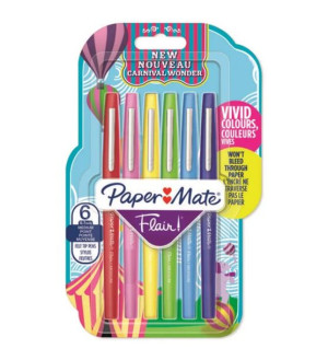 Flamastry Paper Mate Flair 6 Kolorów W Etui