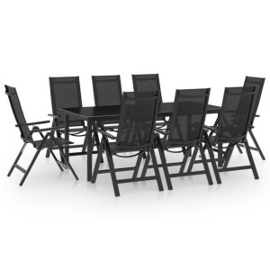 9-częściowy zestaw mebli ogrodowych, aluminium, an