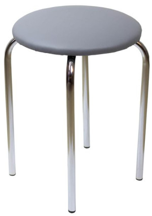 Taboret do kuchni - Chrommy, kuchenny taboret z ekoskórą, nogi chrom.