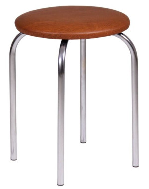 Taboret do kuchni - Chrommy, kuchenny taboret z ekoskórą, nogi chrom.