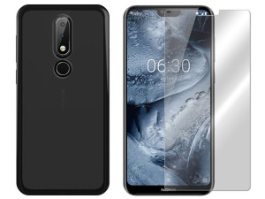 Nokia 6.1 Plus Etui Pokrowiec Obudowa Matt + Szkło