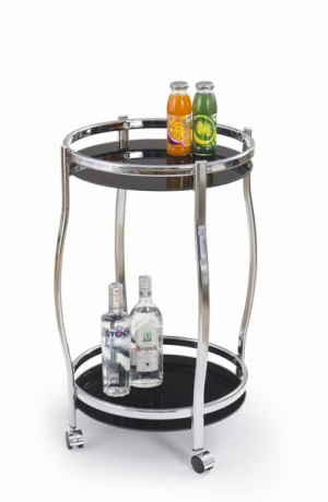 BAR8 -stolik barowy czarny, barek, szklany
