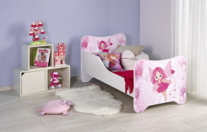 Łóżko HAPPY FAIRY 70x140 białe/różowe łóżko dla dziewczynki