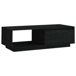 Stolik kawowy, czarny, 110x50x33,5 cm, lite drewno sosnowe