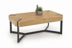 LAVIDA ława dąb złoty / czarny 110x60 cm ława kawowa stolik loft