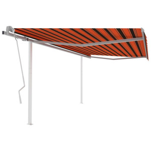 Ręcznie zwijana markiza ze słupkami 4x3 m, pomarań