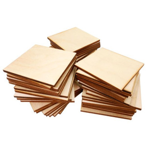 Drewniane kwadraty 6 cm 50 szt