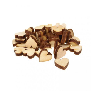 Drewniane serca 1cm 50 szt