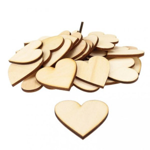 Drewniane serca 4 cm 50 szt