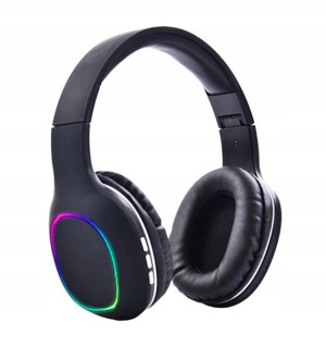 Słuchawki bezprzewodowe Bluetooth 5.0 LED RGB radio FM microSD