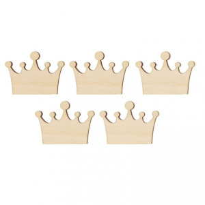 Drewniane Korona kółka 5cm 5szt