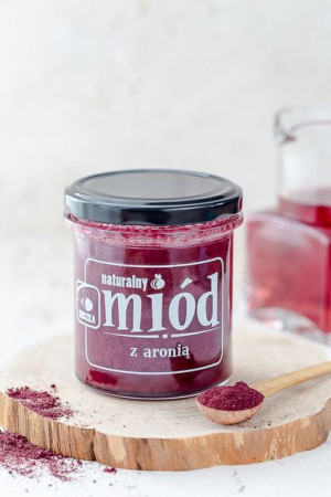 Miód z aronią wielokwiatowy z pasieki 0,35 kg Miody Suszka