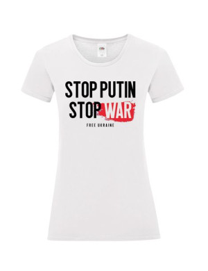 STOP PUTIN STOP WAR koszulka damska M M biały (30)