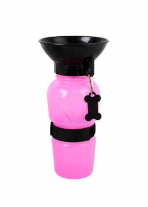 Bidon dla psa butelka 0,5l pink