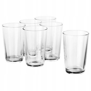 Duże SZKLANKI 6 szt, grube szkło bezbar 450ml IKEA