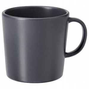 Kubek Ciemnoszary Klasyczny Z Uchem 300 Ml Ikea