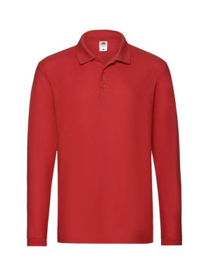 Fruit of the Loom Polo męskie Premium z długim rękawem S czerwony