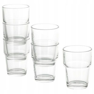 Małe SZKLANKI 6 szt, grube szkło bezbar 170ml IKEA