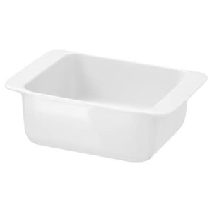Naczynie żaroodporne porcelana biała 18x13 cm IKEA