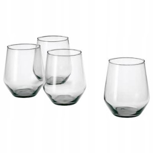 SZKLANKI 4 szt, szkło SZARE 450 ml IKEA